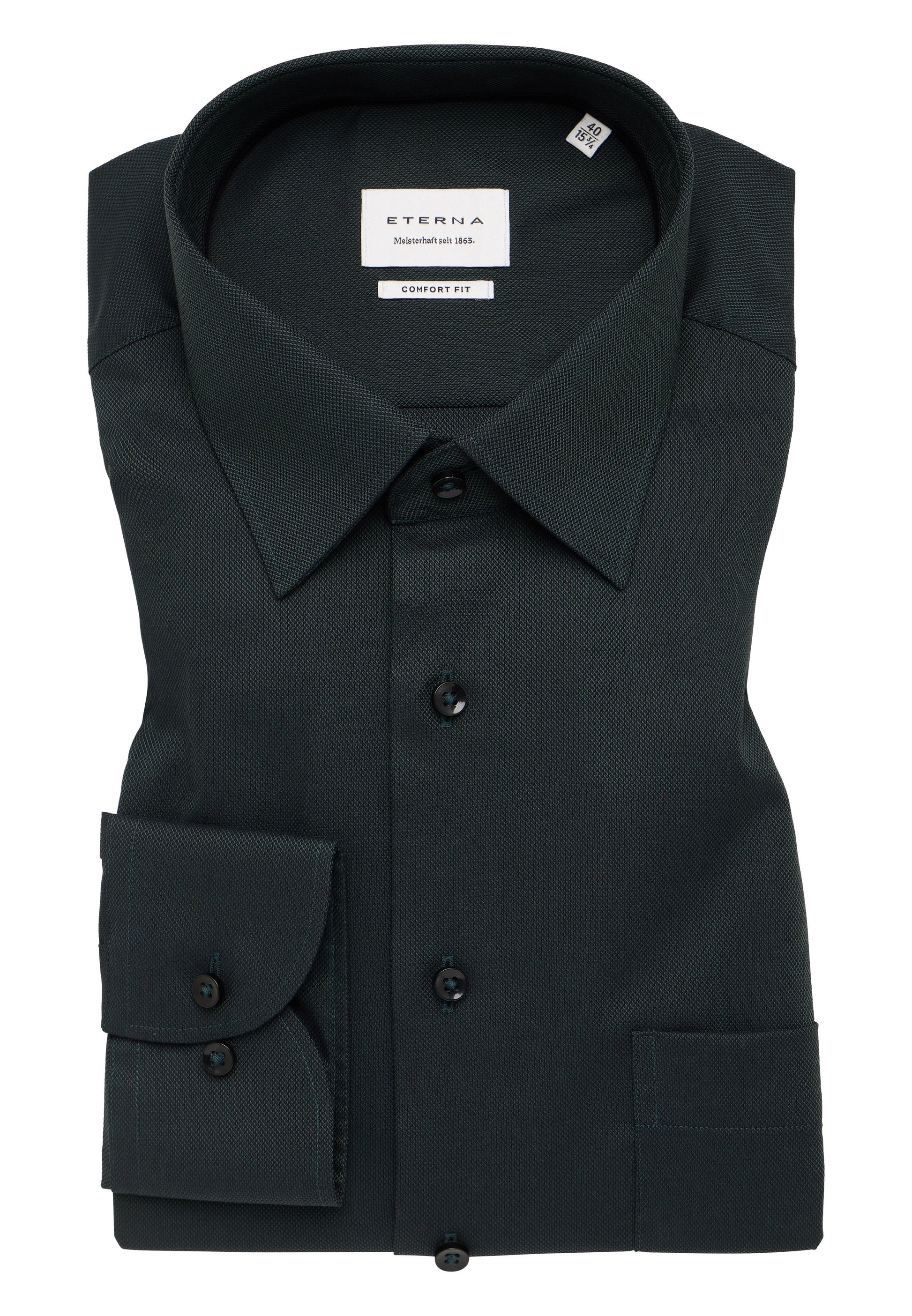 Hemd Natté Langarm (Dunkelgrün)