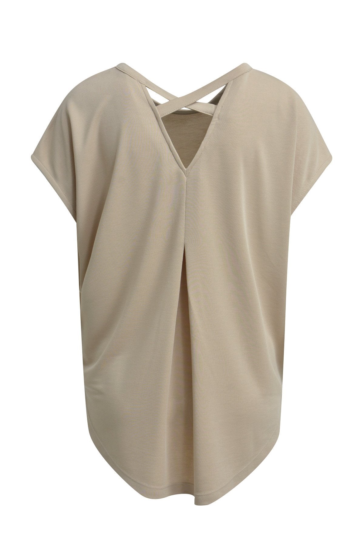 T-Shirt Modal Crossed Backneck (Camel)