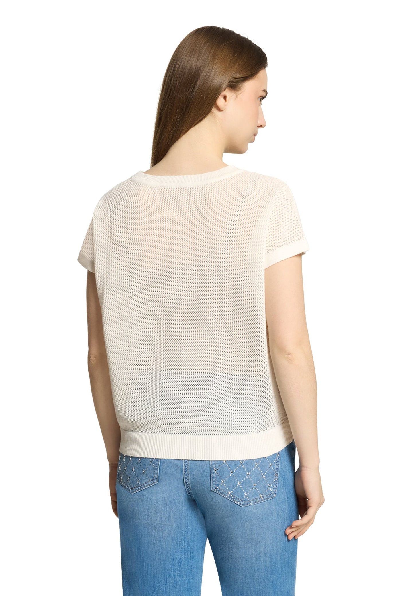 Lochstrick-Pullover (Offwhite)