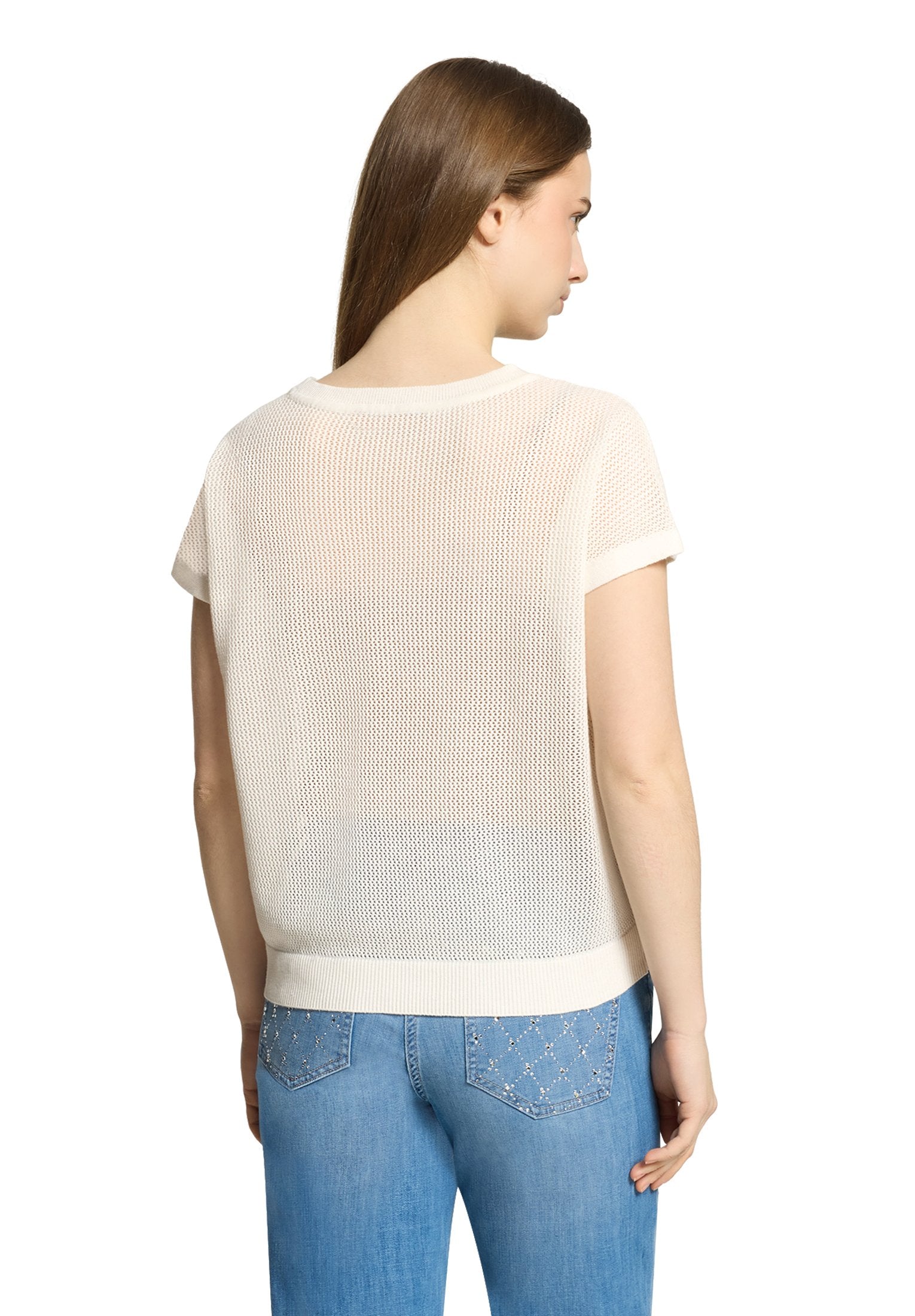 Lochstrick-Pullover (Offwhite)