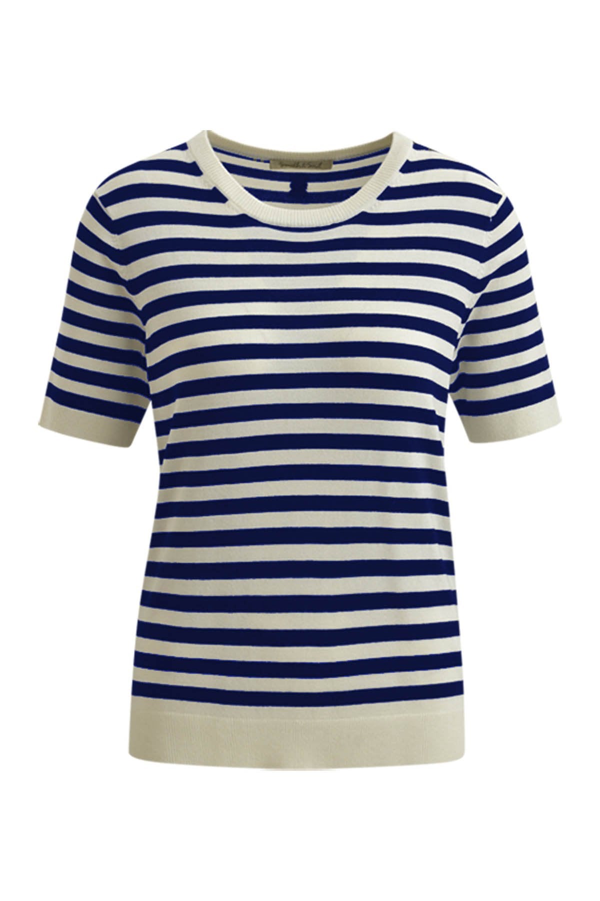 Striped Half Slv Pullover (Marine Print)
