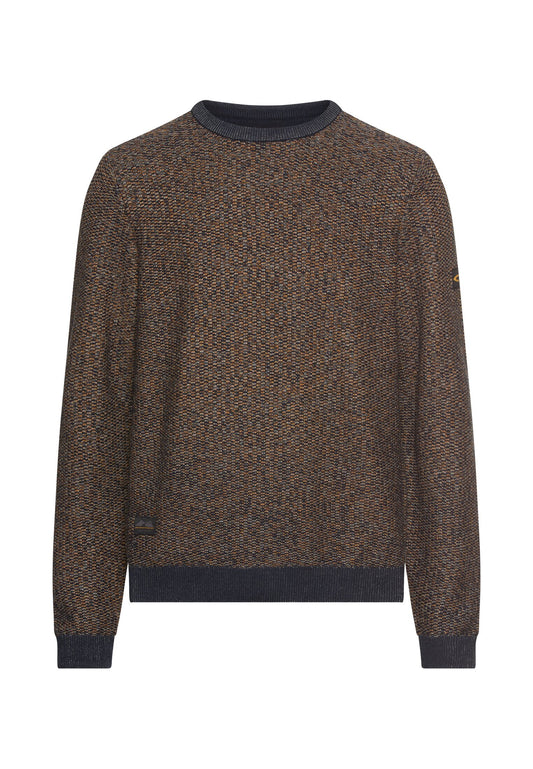 Strickpullover mit Rundhalskragen (Burned Yellow)
