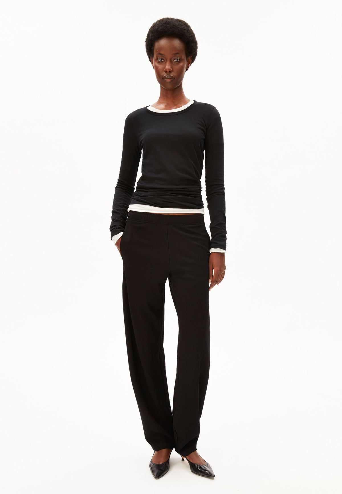 Basic Jersey Barrel Pant (Black)