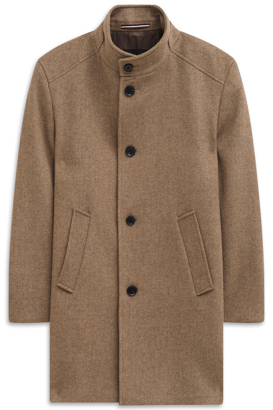 Herrenmantel Wolle (Taupe)
