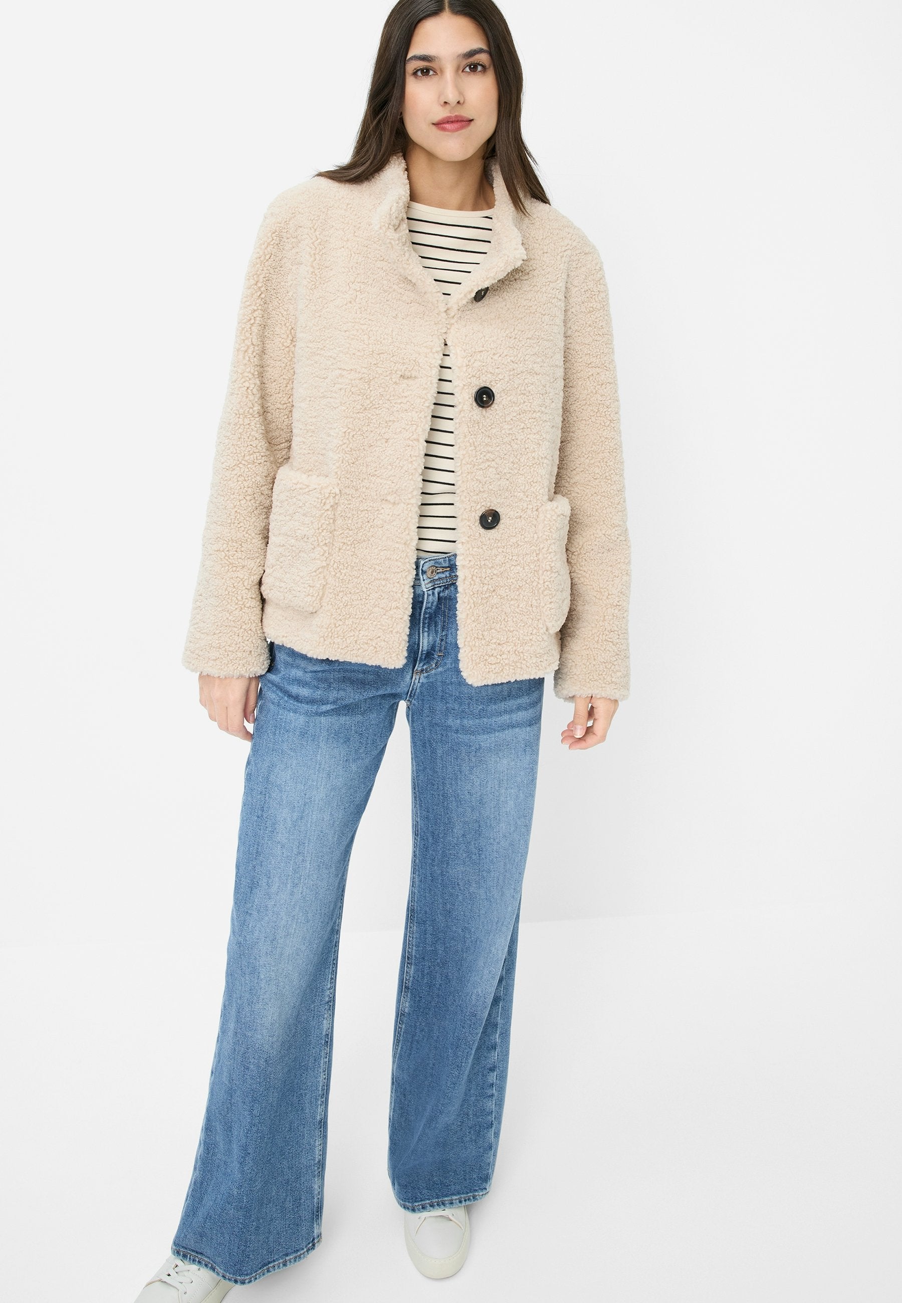 Fake Fur Jacke (Beige/kitt)