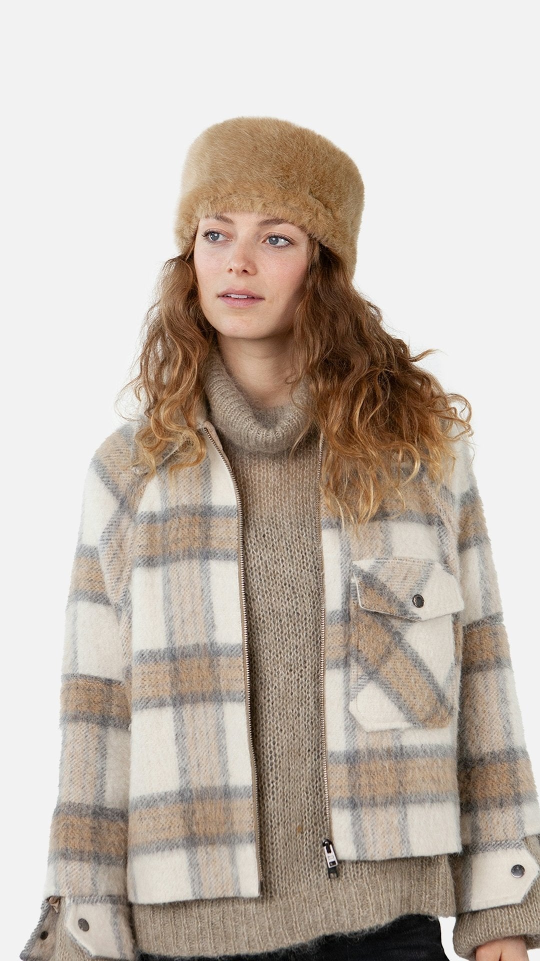 Fur Headband (Beige Light Brown)