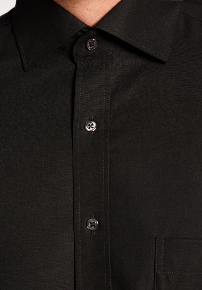 Eterna Kurzarm Hemd Modern Fit Popeline (Schwarz)