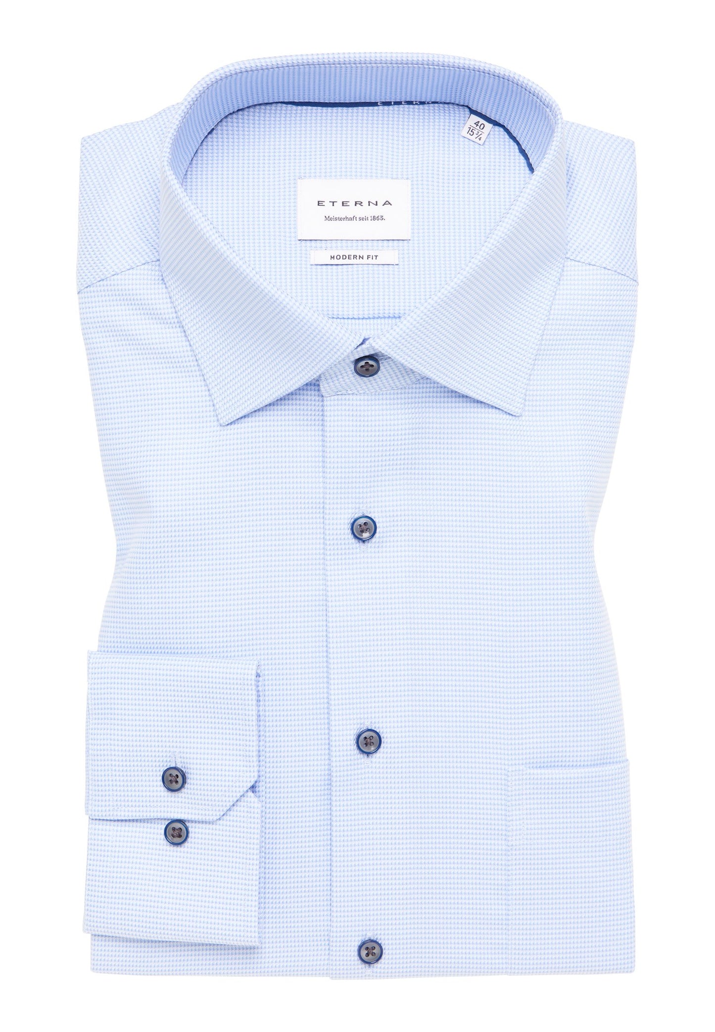 Hemd Twill Langarm (Mittelblau)