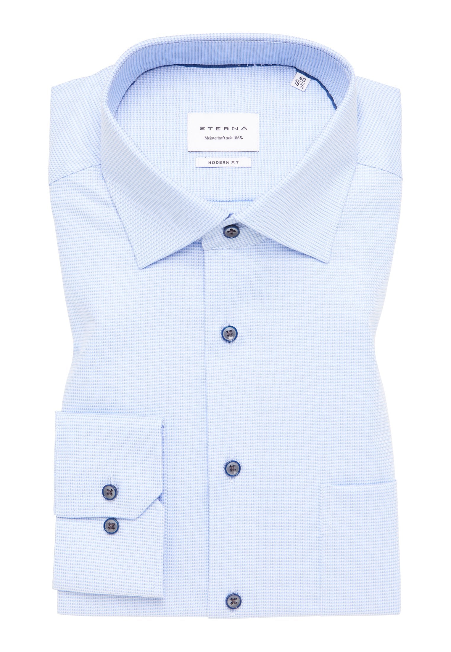 Hemd Twill Langarm (Mittelblau)