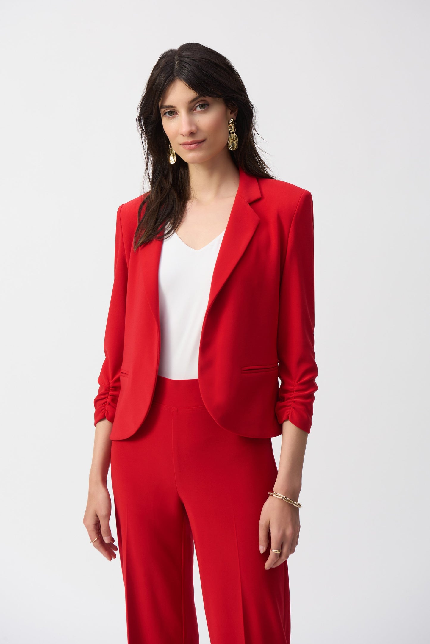 Blazer mit Reverskragen und 3/4-Arm (Strahlendes Rot)