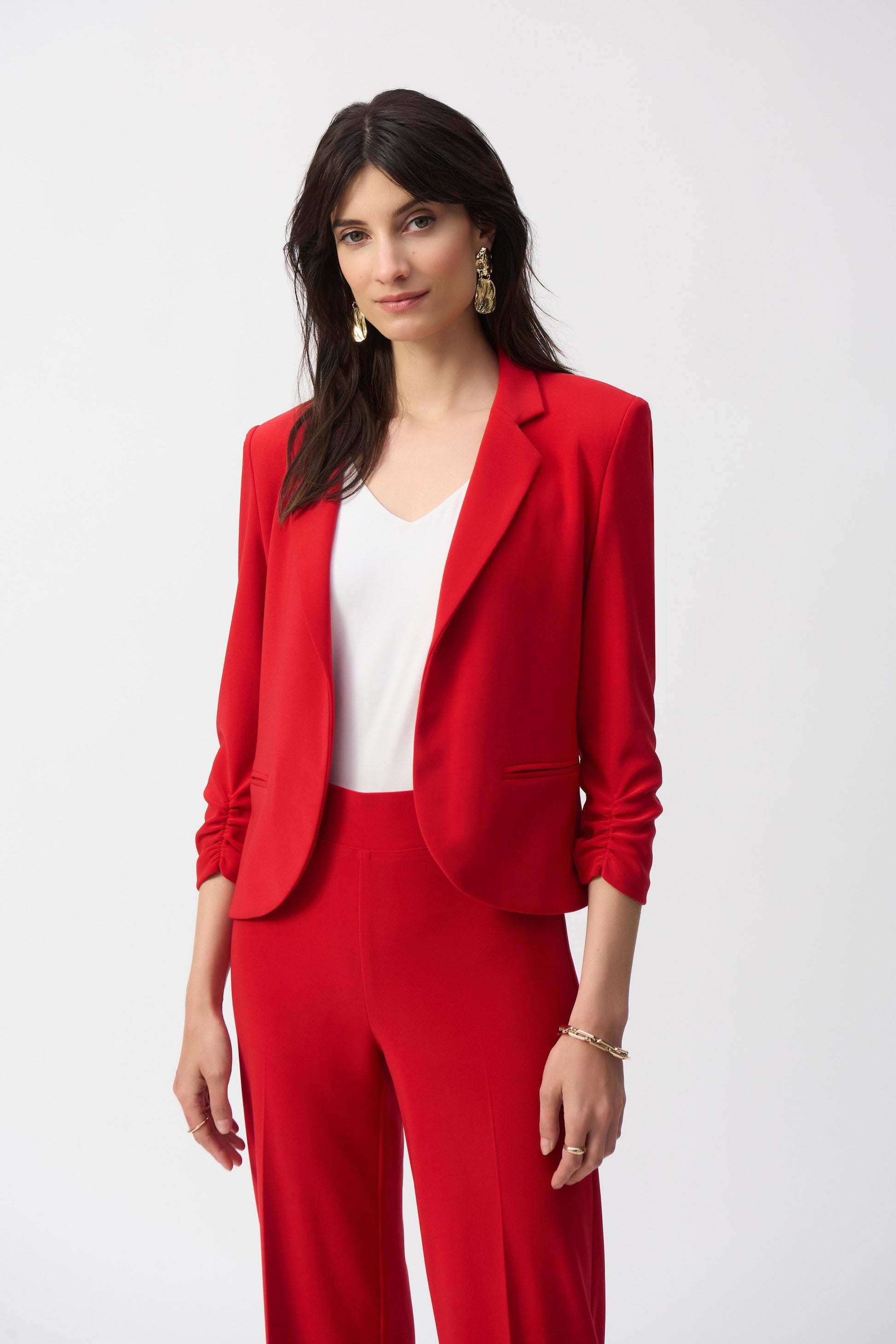 Blazer mit Reverskragen und 3/4-Arm (Strahlendes Rot)