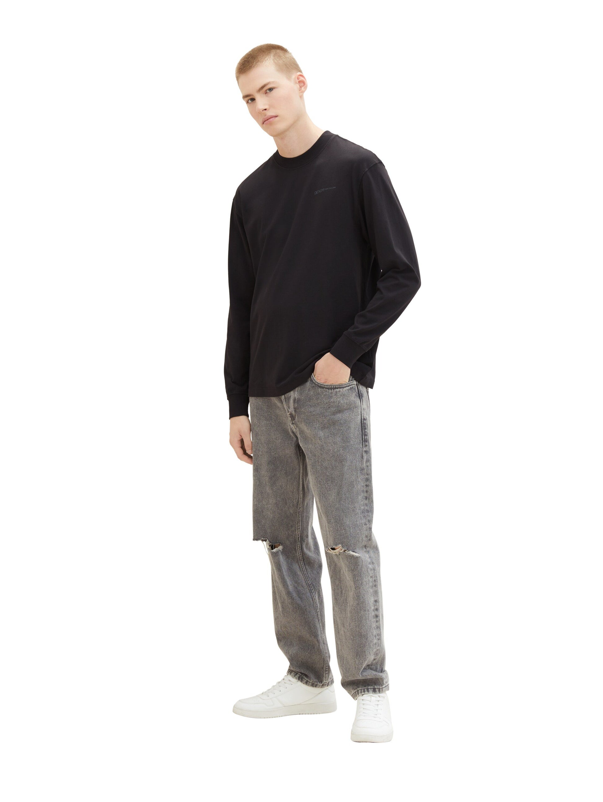 Langarmshirt mit Print (Black)
