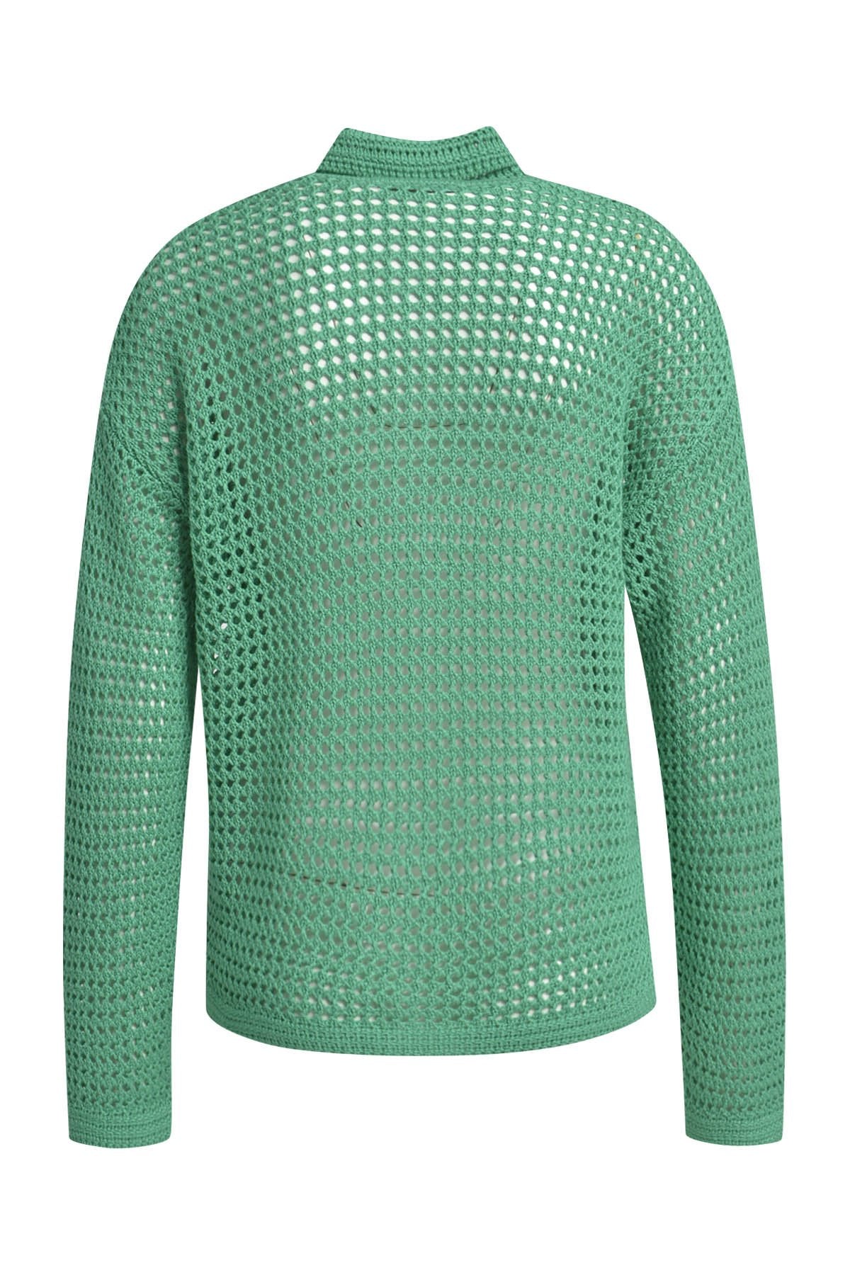 Crochet Cardigan with Collar (Mint)