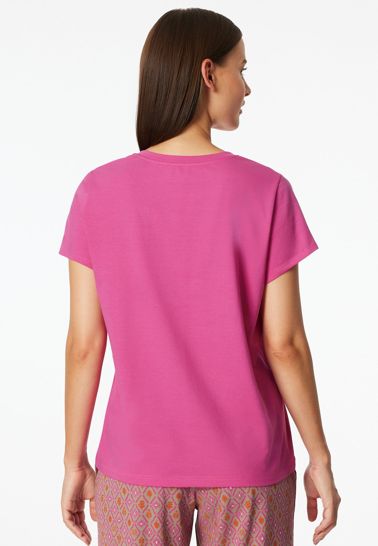 T-Shirt V-Ausschnitt (Fuchsia)