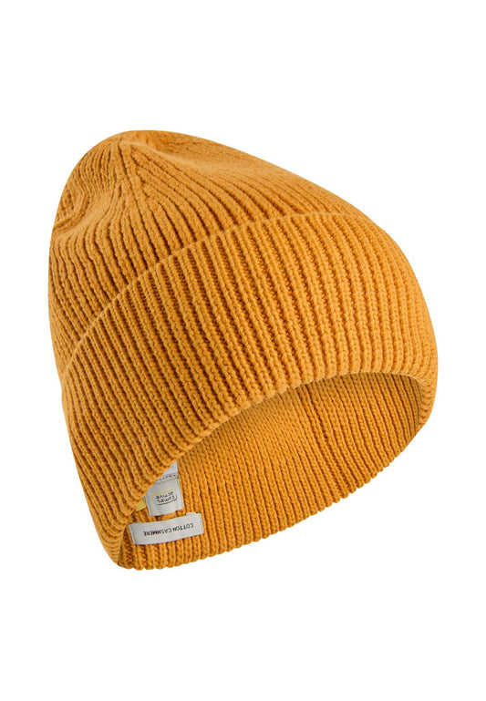 Beanie aus einem Baumwoll-Kaschmir Mix (Burned Yellow)
