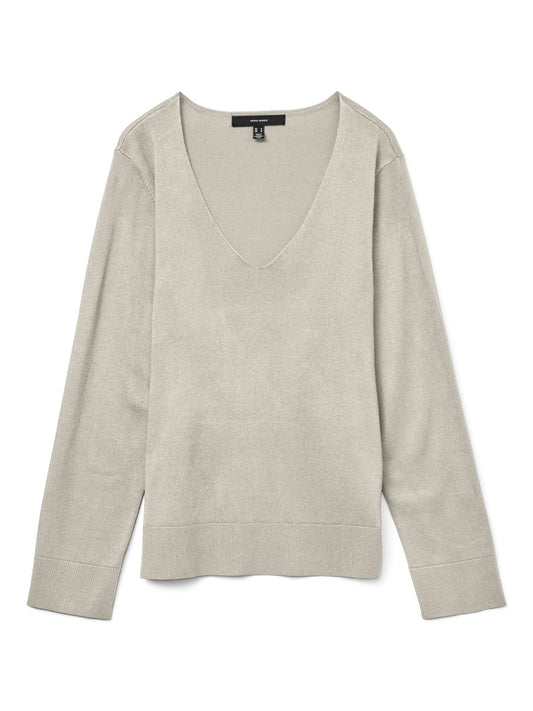 Vmsilje Ls V-neck Pullover Ga Noos (Moonbeam)