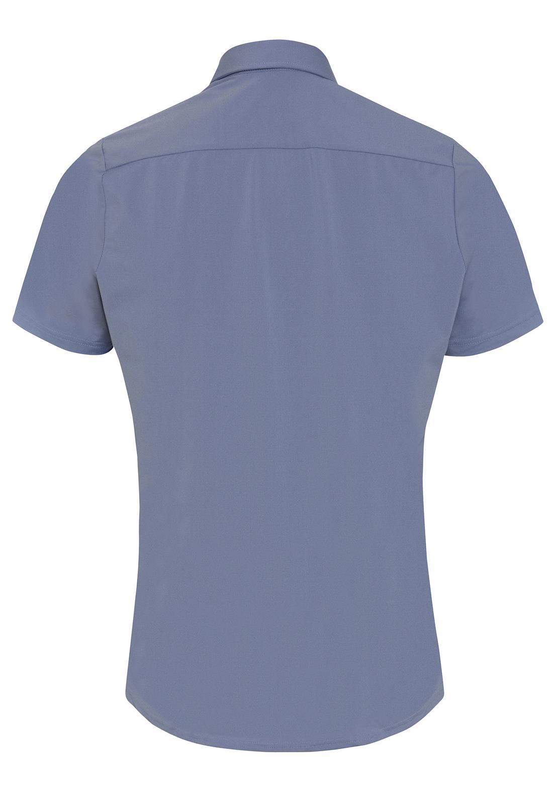 PURE- Functional Hemd Halbarm (Uni Mittelblau)