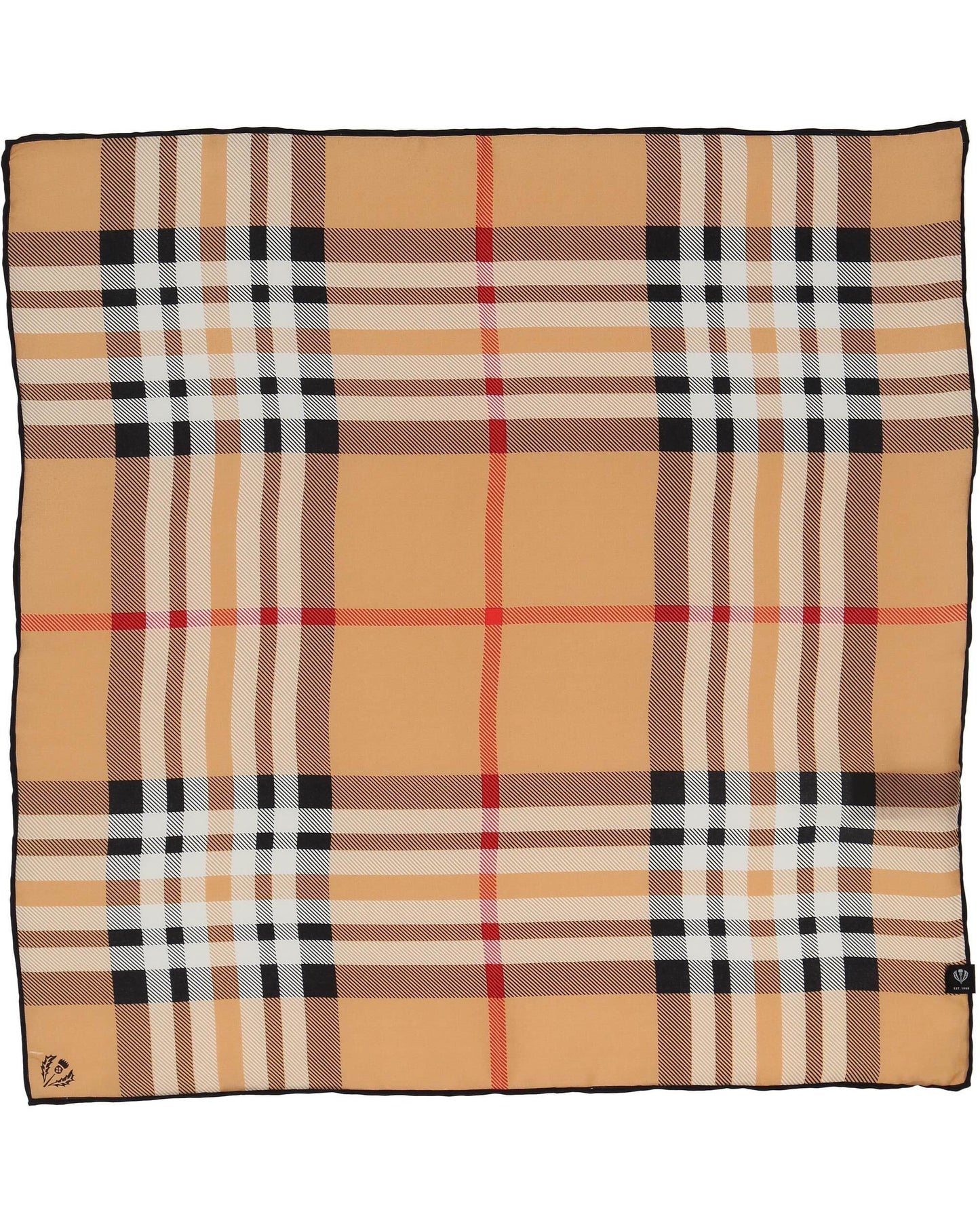 Nickituch Nickituch mit FRAAS Plaid Karo aus reiner Seide (Camel)