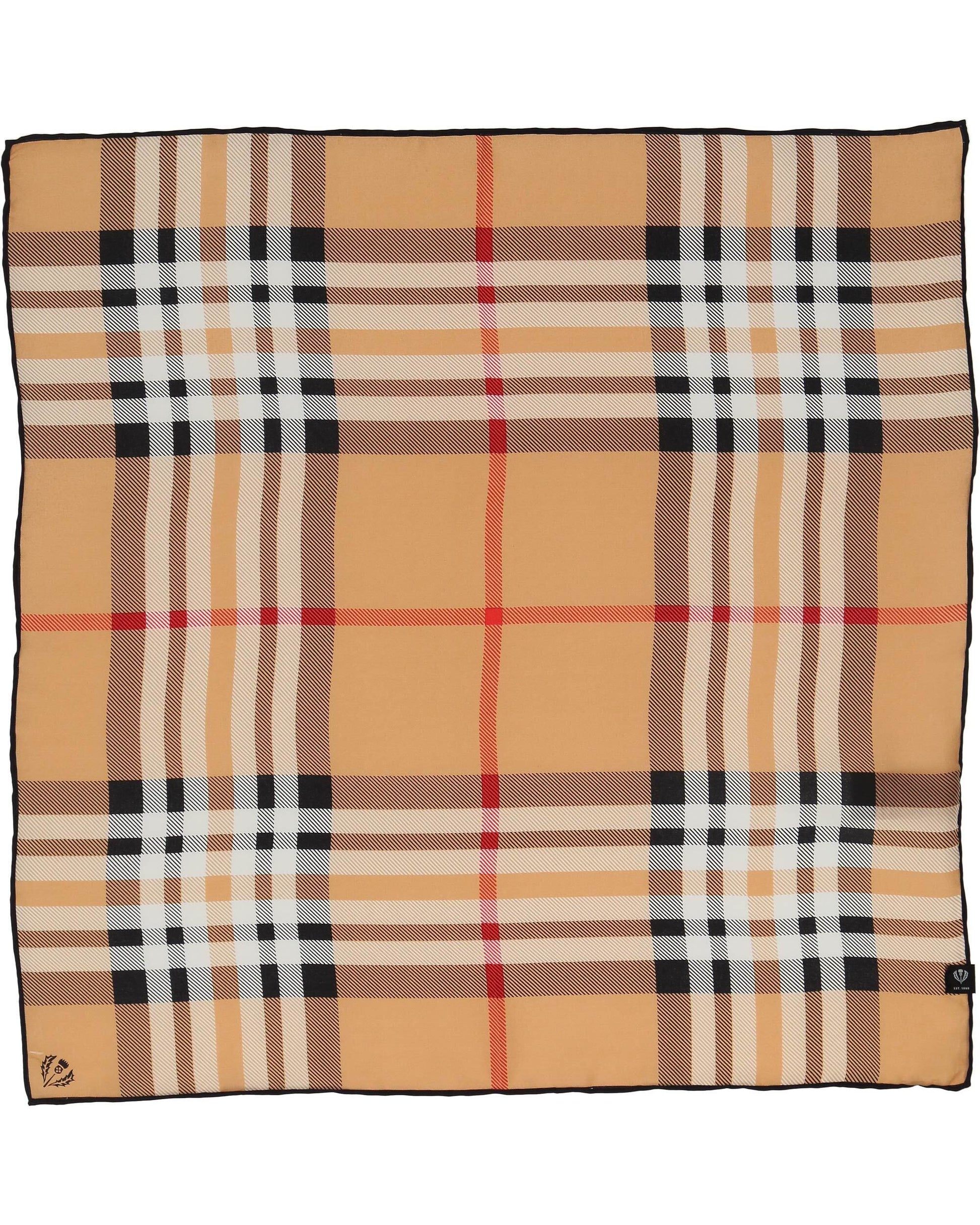 Nickituch Nickituch mit FRAAS Plaid Karo aus reiner Seide (Camel)