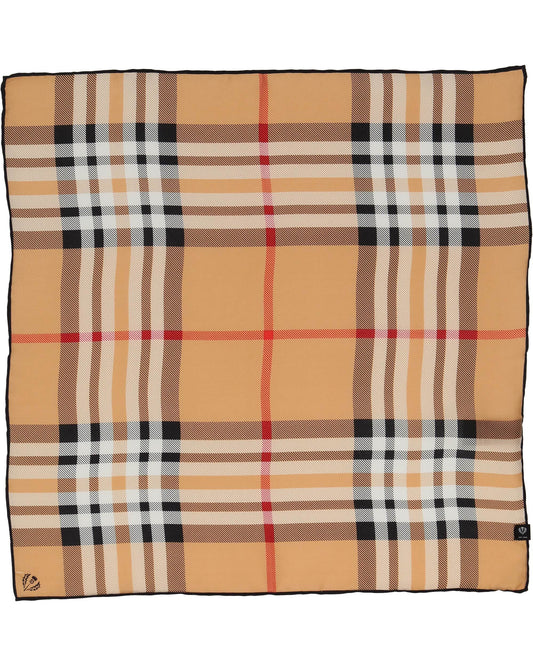 Nickituch Nickituch mit FRAAS Plaid Karo aus reiner Seide (Camel)