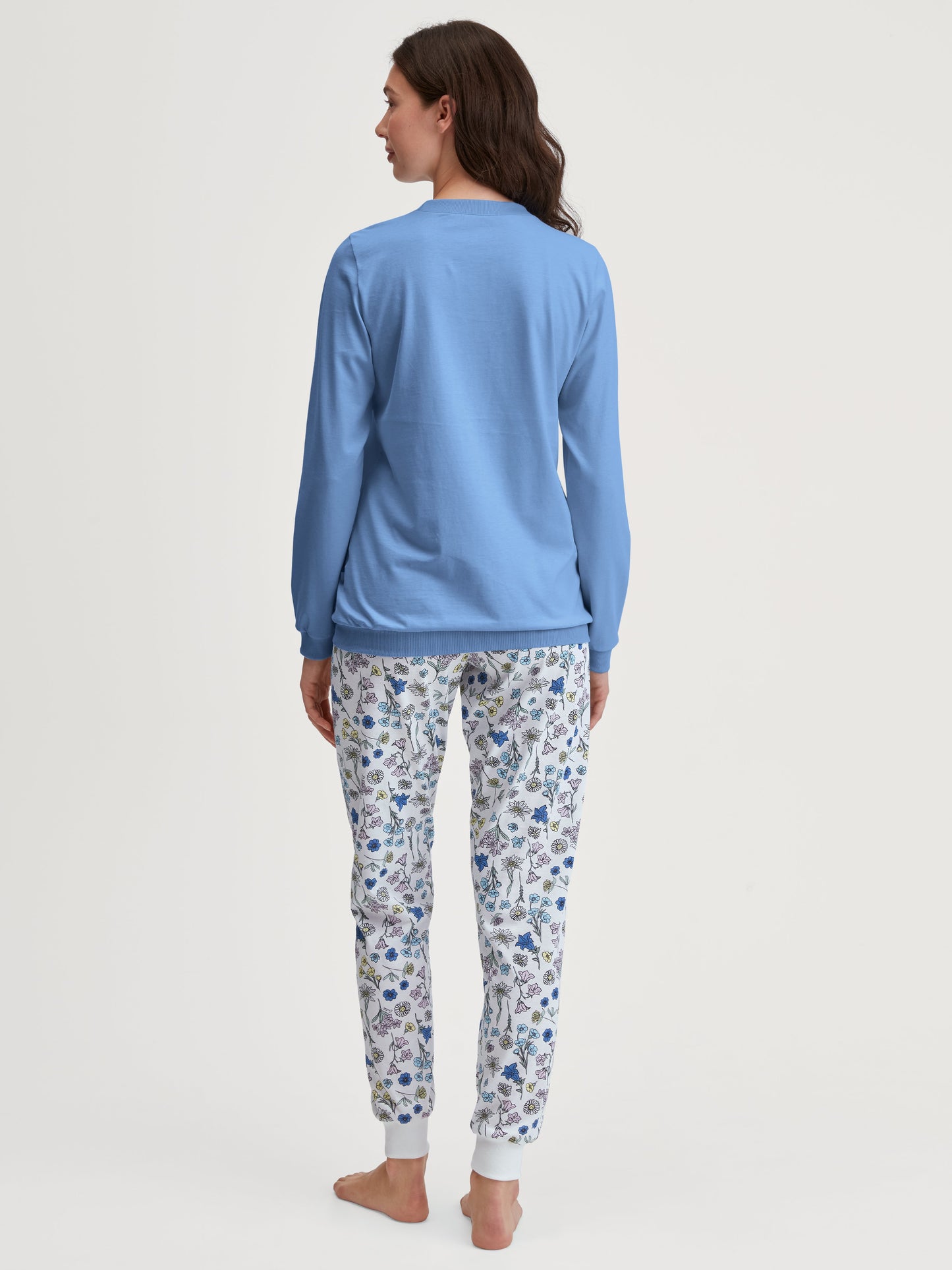 WOMEN Pyjamas with cuff (Riviera Blue)