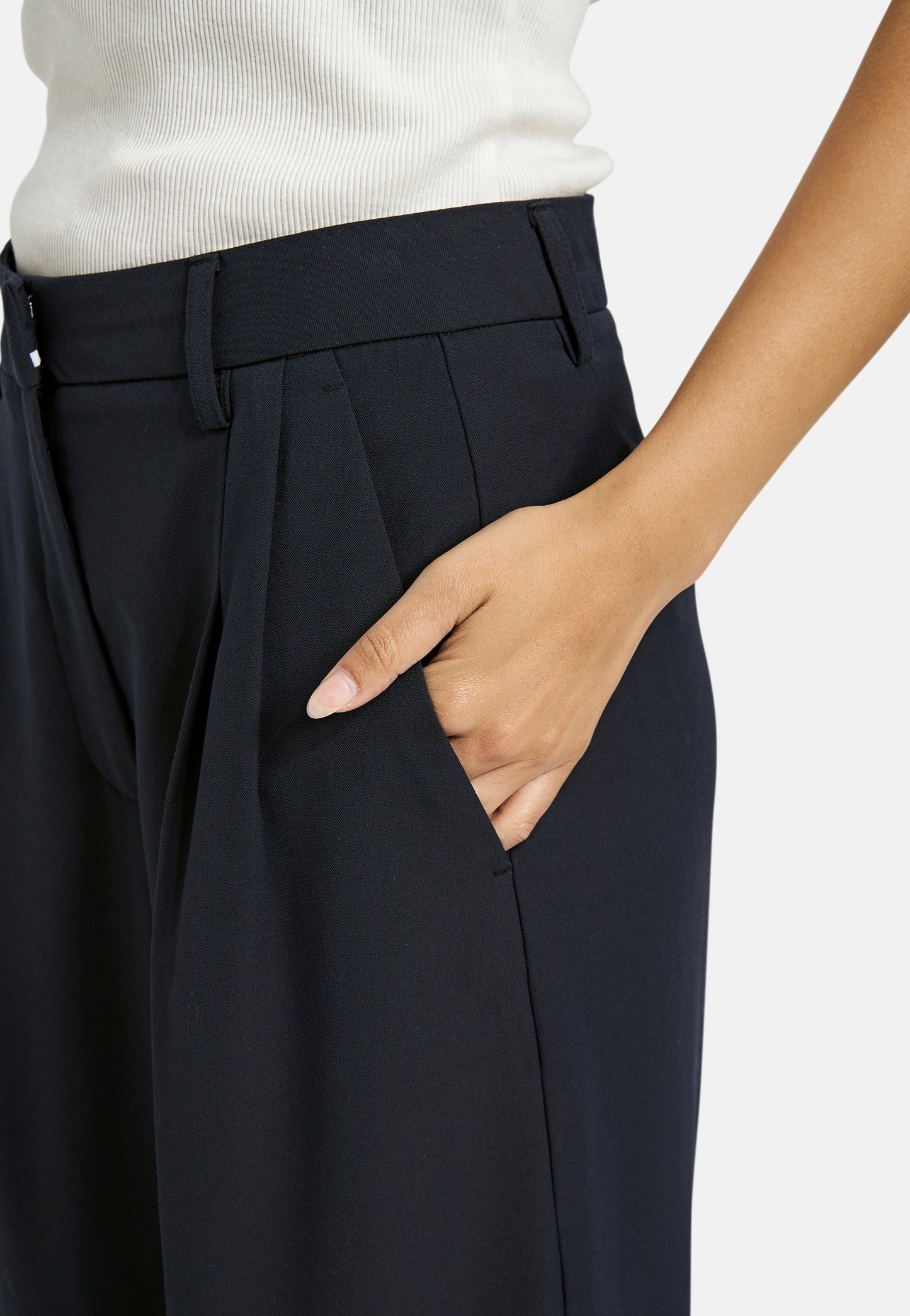 Straight Cropped Pants (Marine)