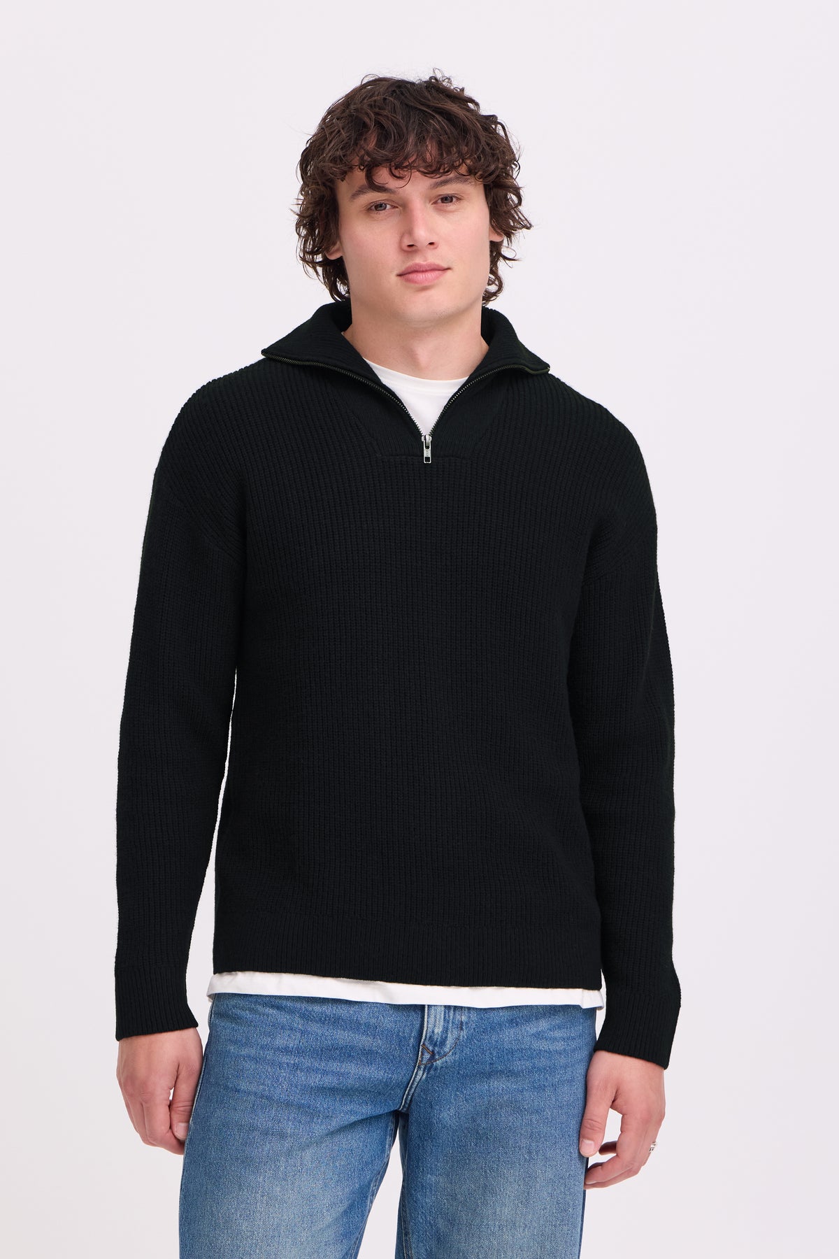 Bhbos Knit Halfzipp (Black Beauty)