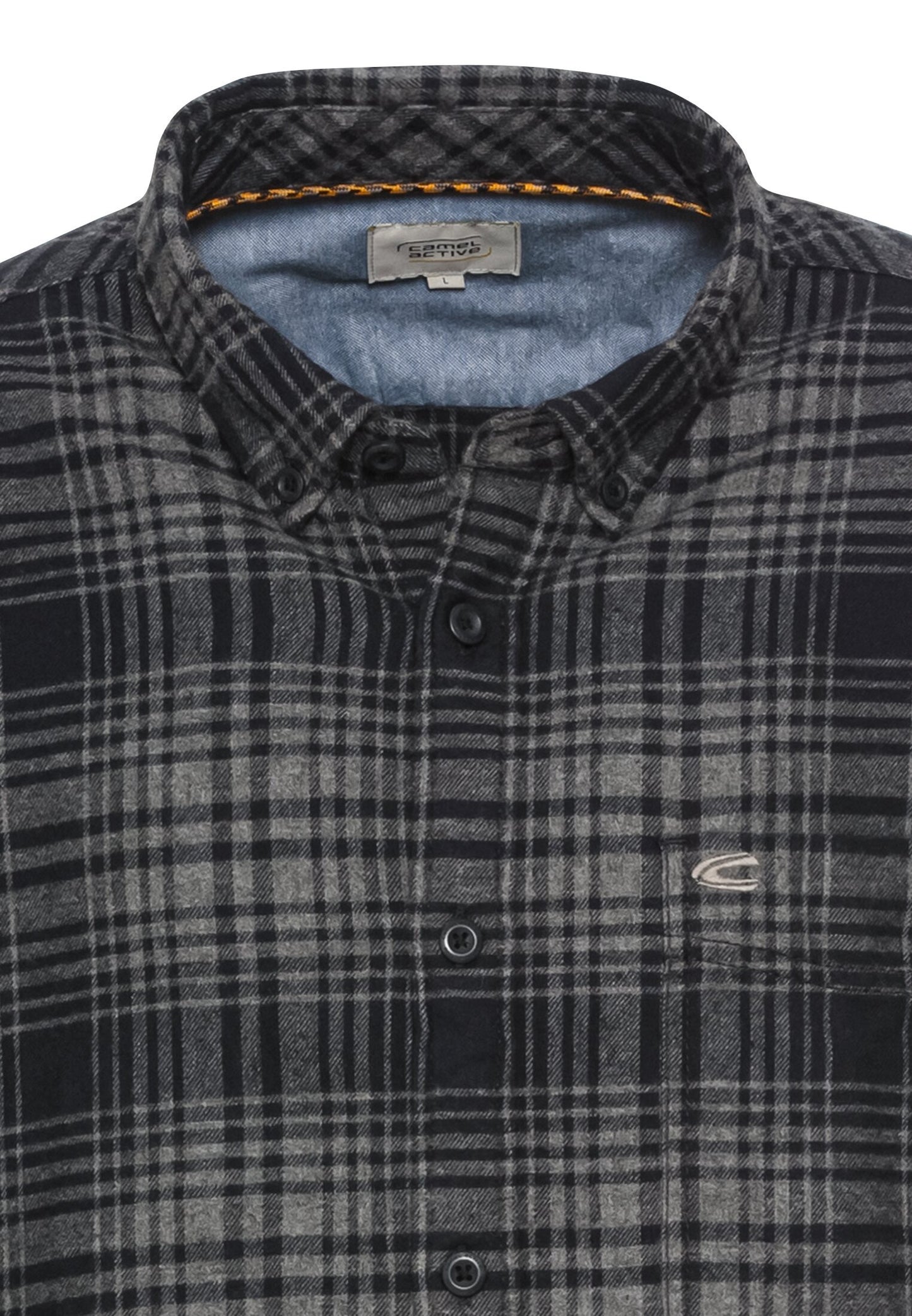 Langarmhemd mit Karomuster (Rock Grey)