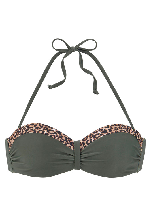 lascana Bügel-Bandeau-Top (Oliv-leo)