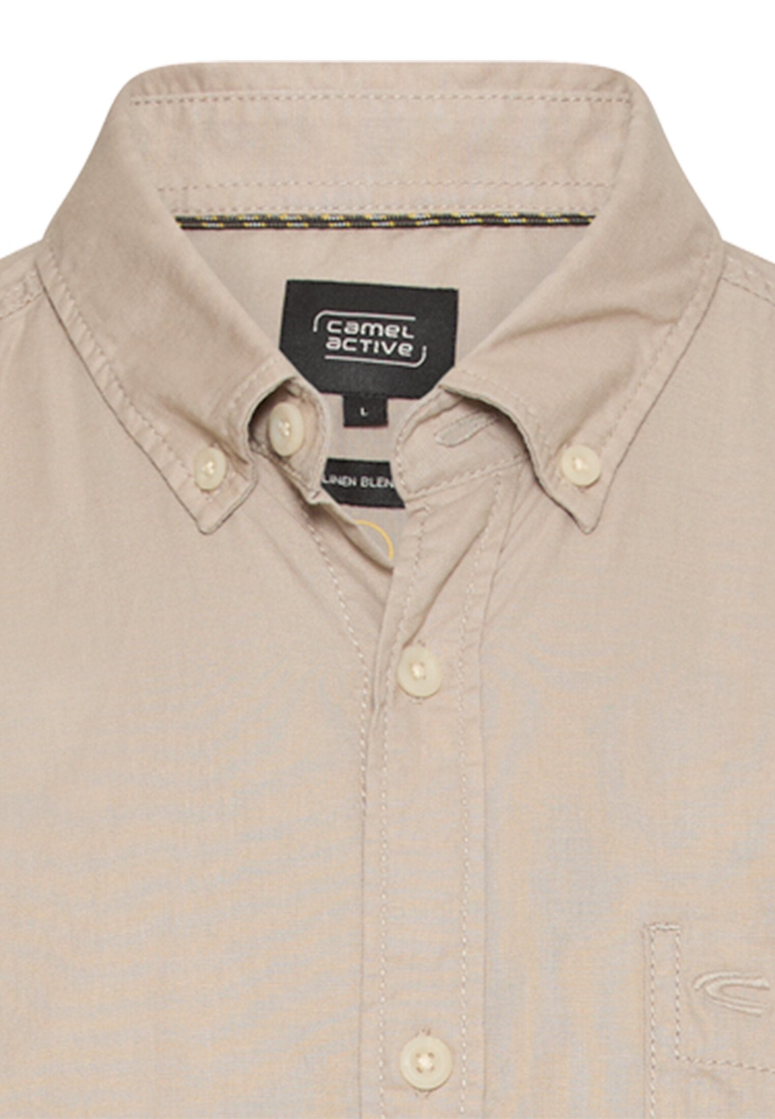 Kurzarmhemd aus Leinenmix (Light Beige)