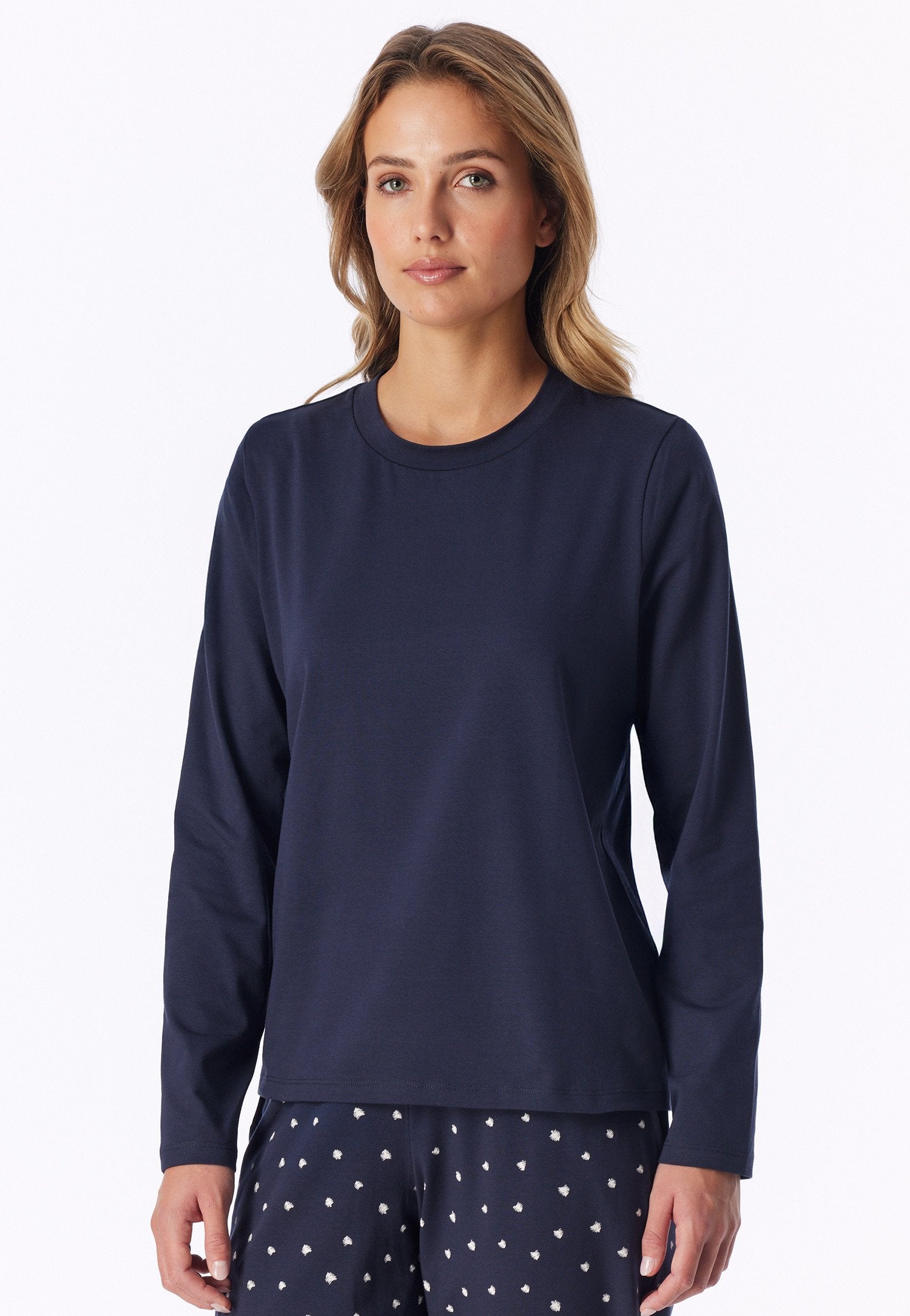 Shirt langarm Rundhals (Deep Blue)