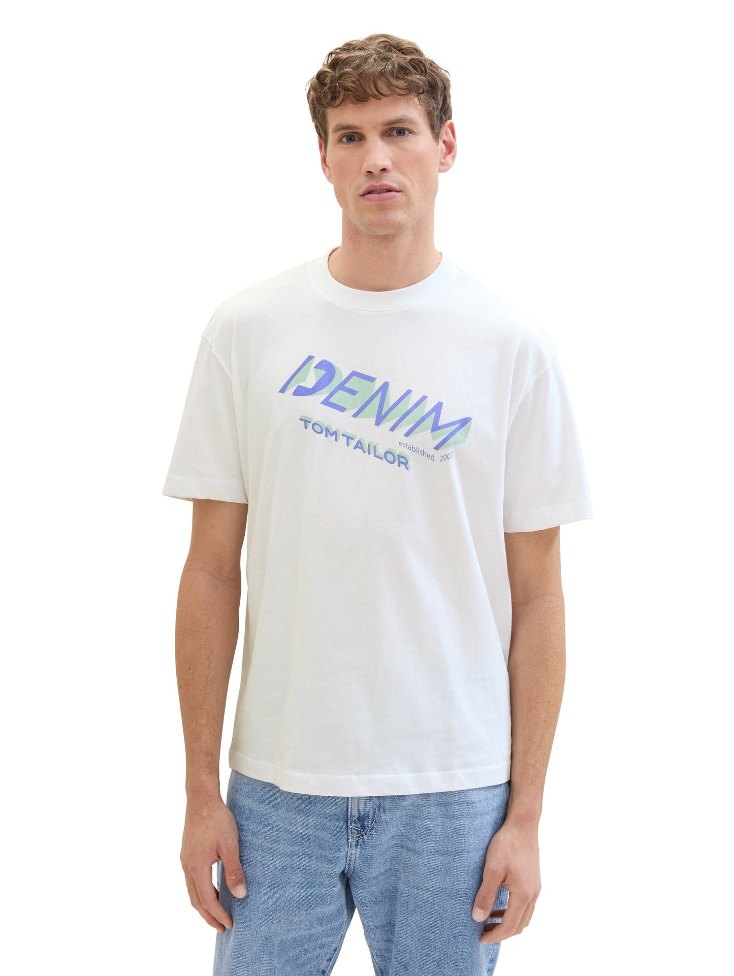 T-Shirt mit Logo Print (White)