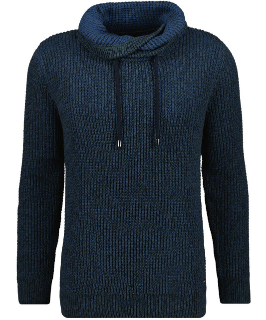 Strick-Pullover mit speziellem Kragen (Blau Grun)