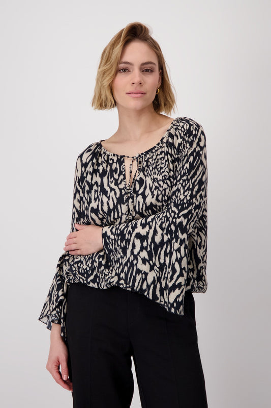 Bluse (Schwarz Gemuster)