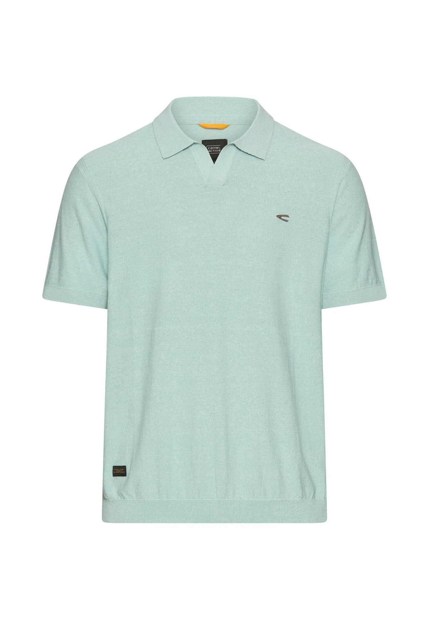 Meliertes Kurzarm Poloshirt aus Baumwolle (Ocean Green)