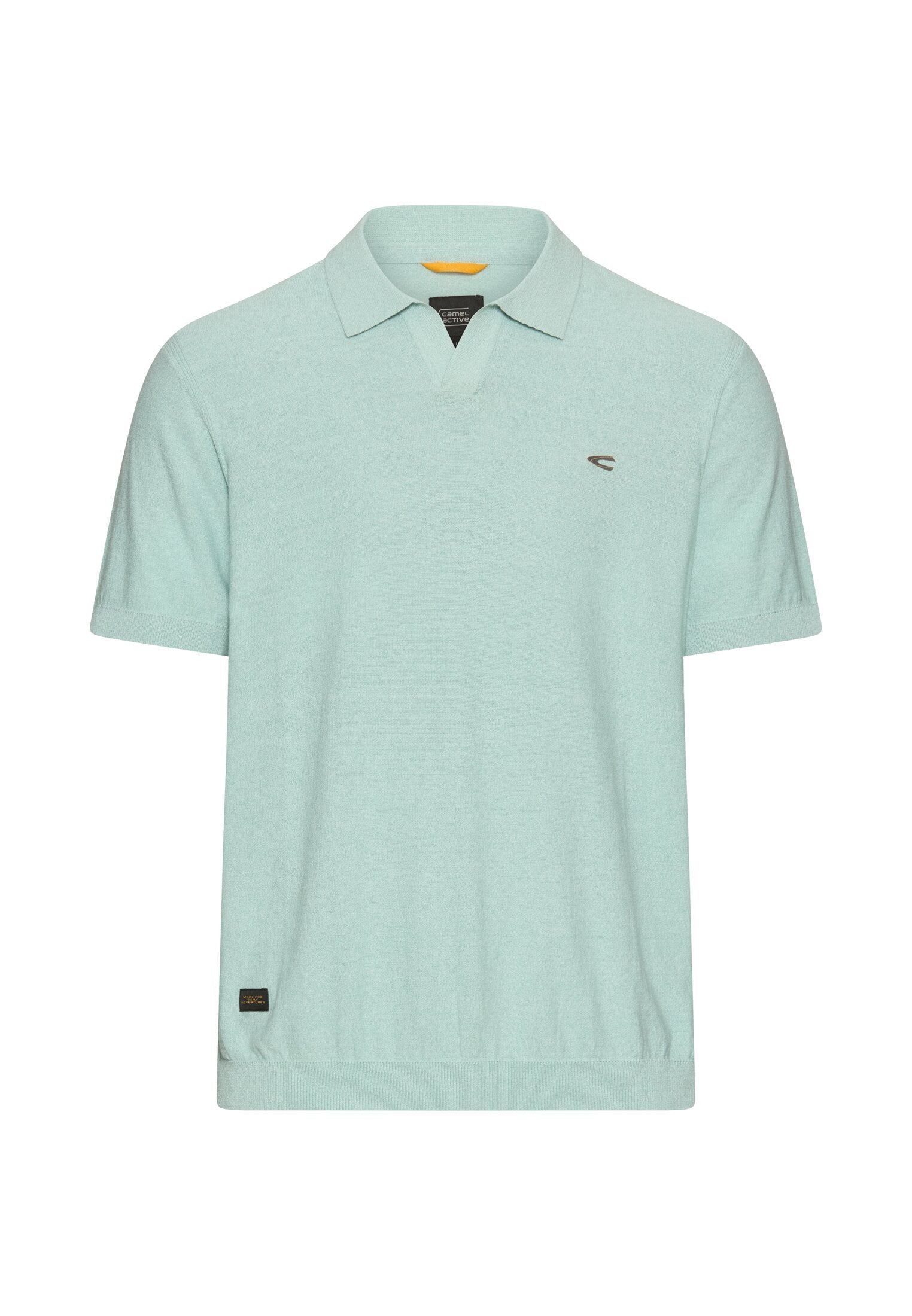 Meliertes Kurzarm Poloshirt aus Baumwolle (Ocean Green)
