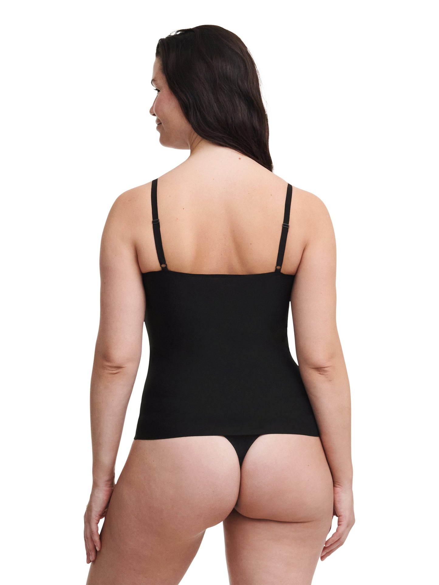 SOFTSTRETCH Top mit Spaghettiträgern (Schwarz)