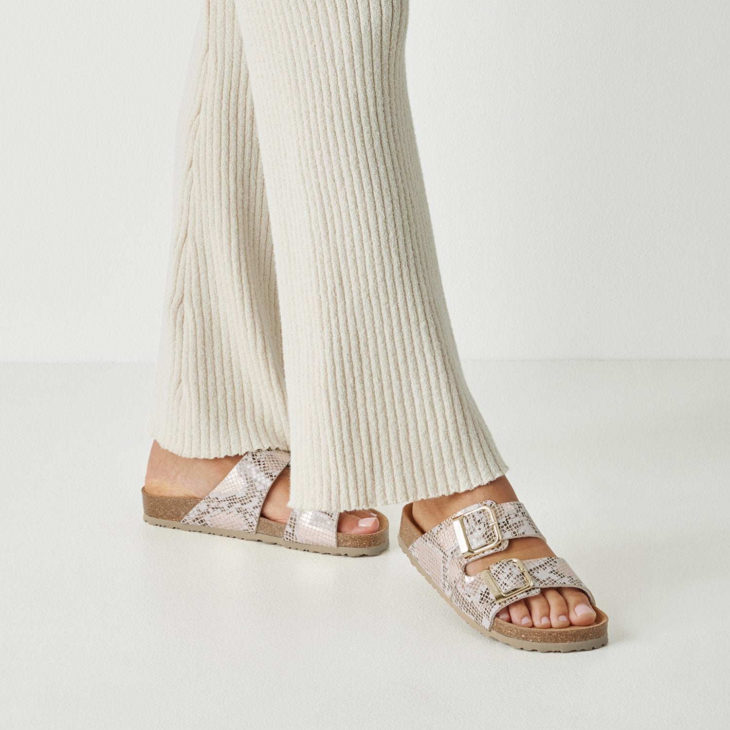 Pantolette (Beige/snake)