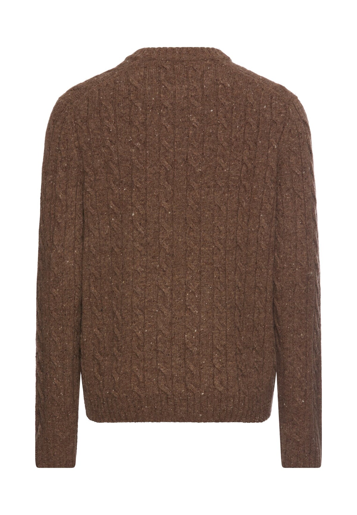 Zopfmuster Strickpullover mit Merinowolle (Sepia Brown)