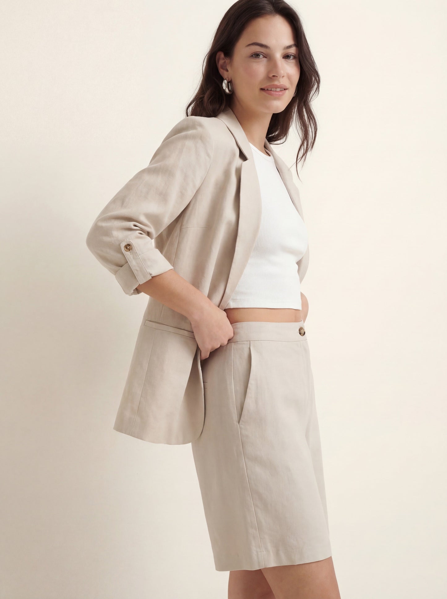 Vmjesmilo 3/4 Loose Blazer Wvn Noos (Silver Lining)