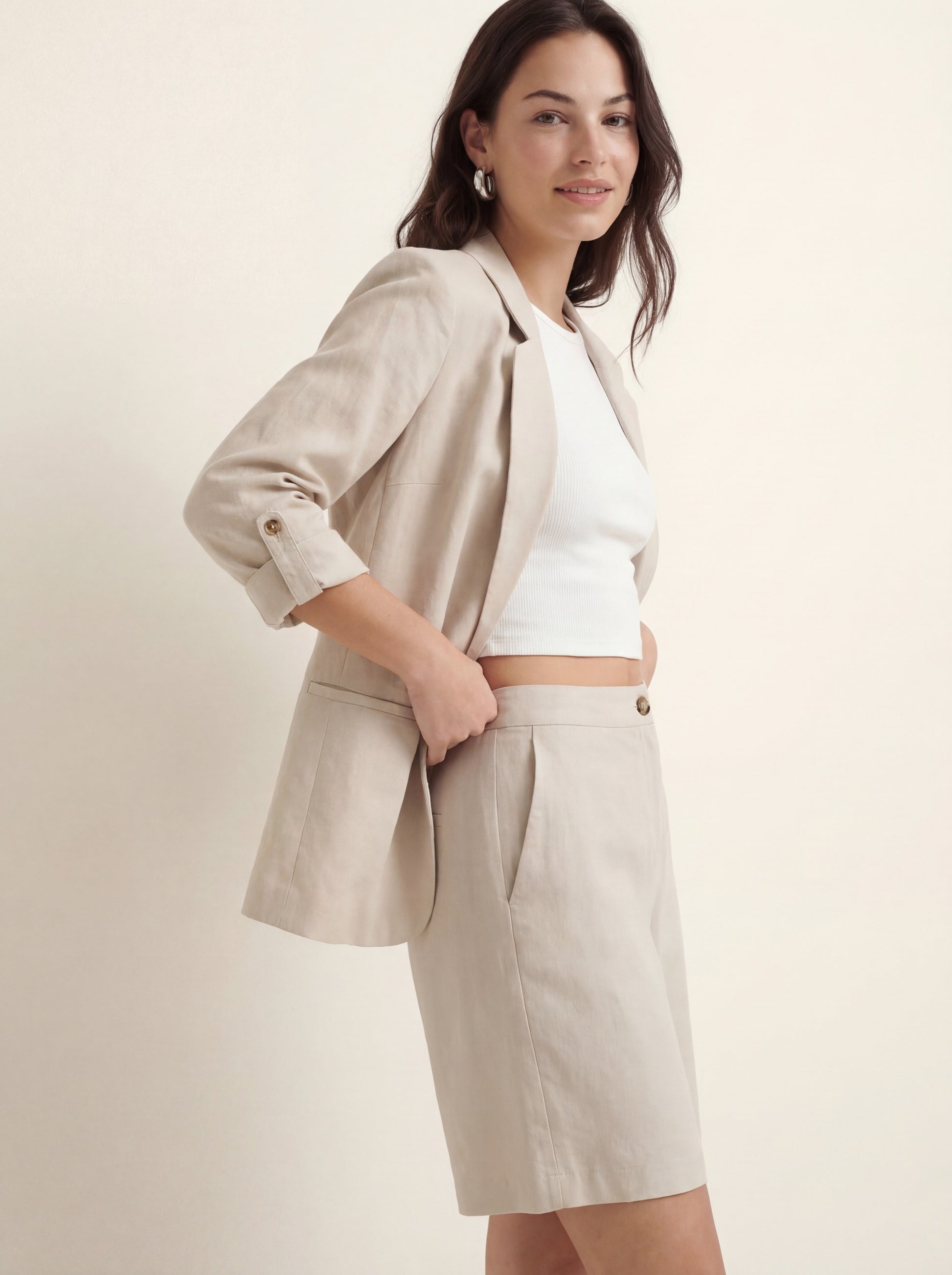Vmjesmilo 3/4 Loose Blazer Wvn Noos (Silver Lining)