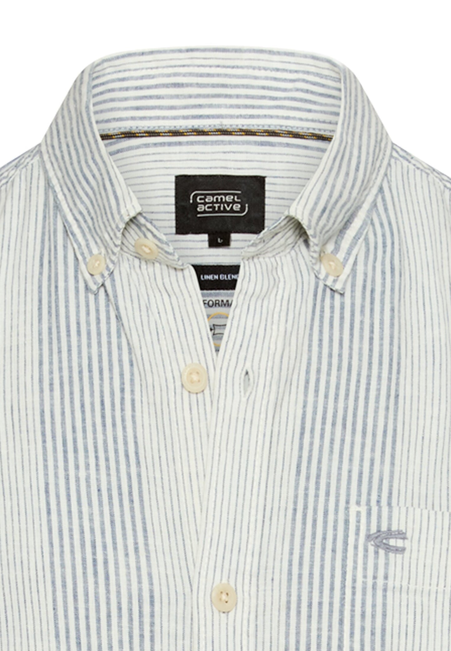 Kurzarmhemd aus Leinenmix (Indigo Blue)