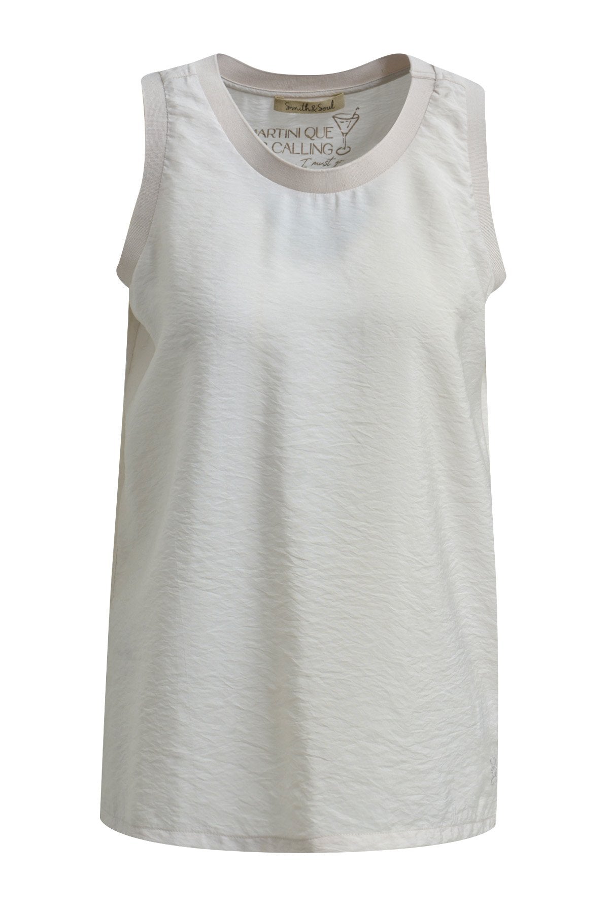Crinkled Woven Top (Sand)