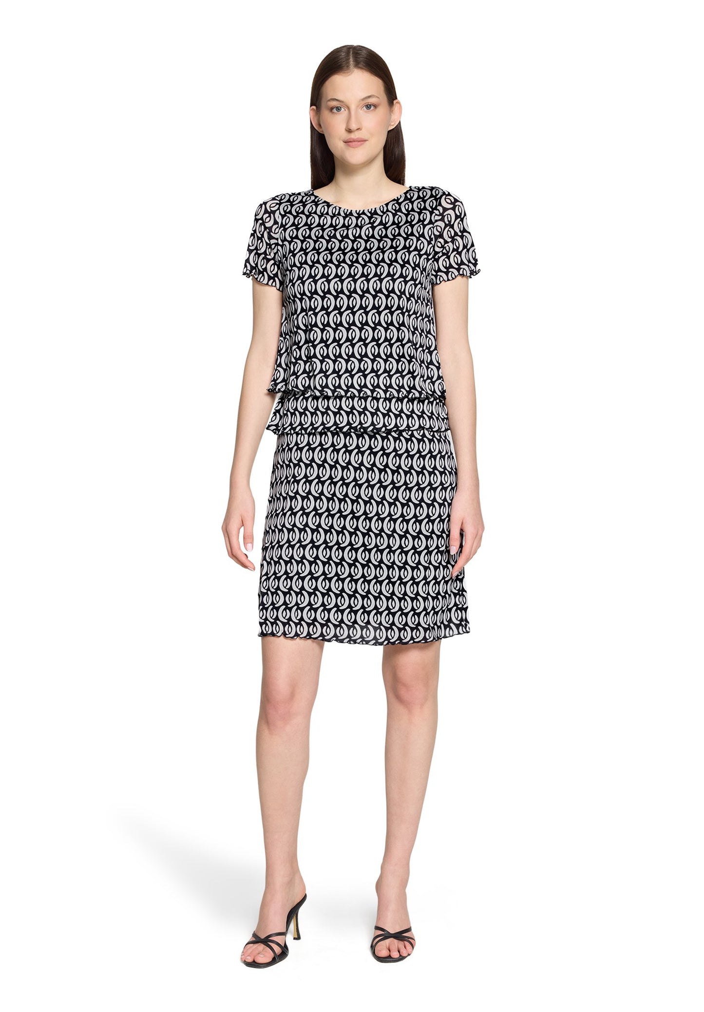 Stufenkleid (Dark Blue/cream)