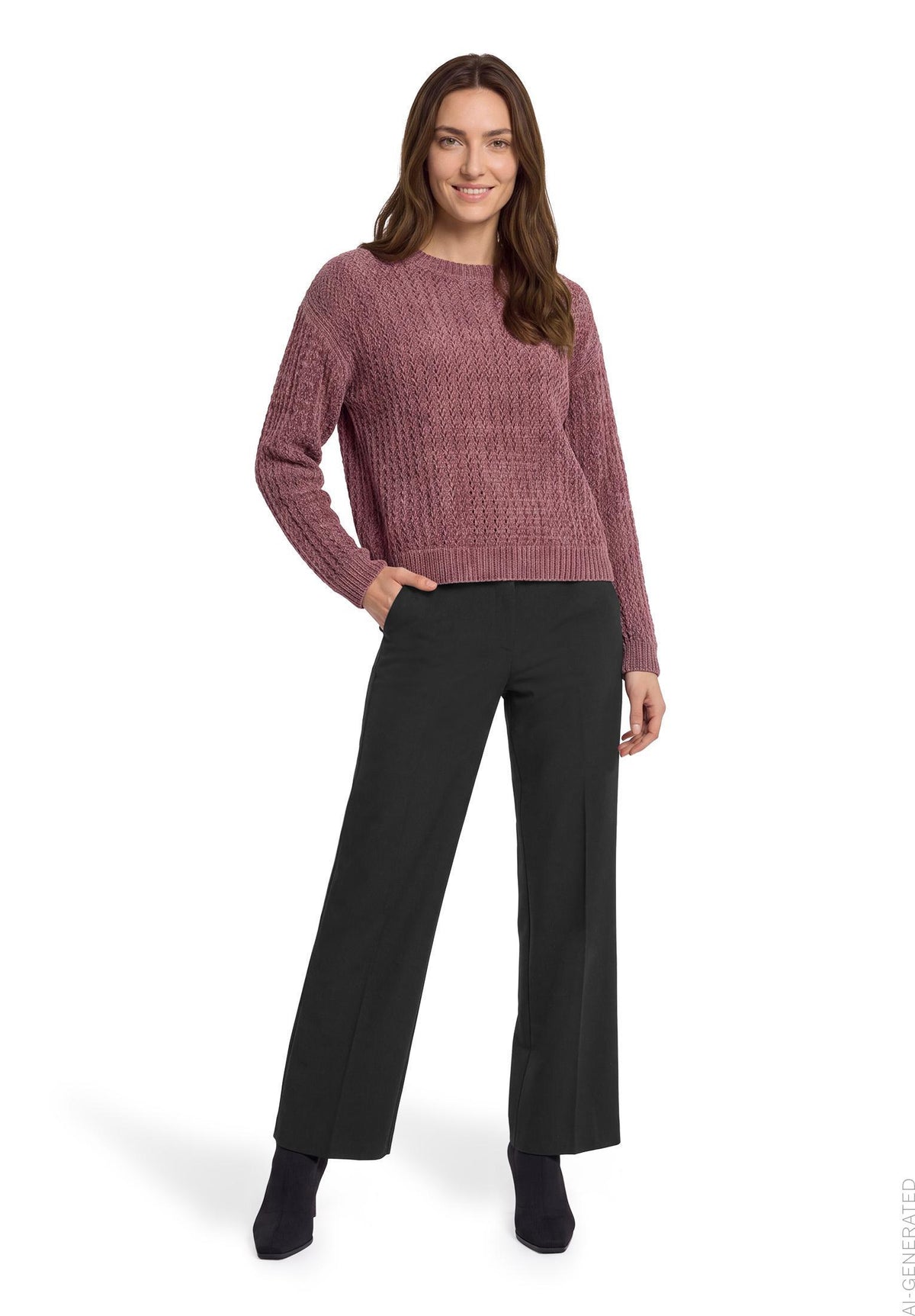 Grobstrick-Pullover (Rose Taupe)
