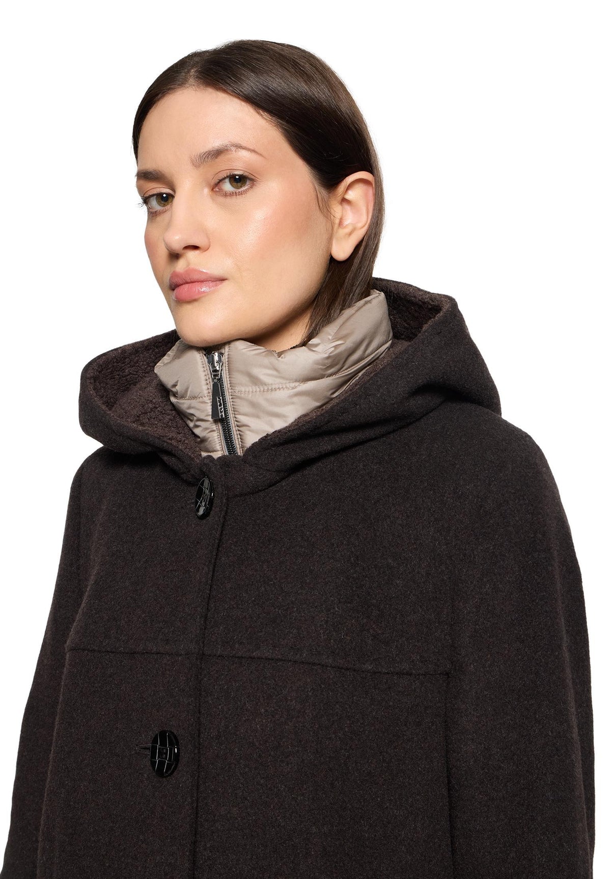 Wolljacke (Dark Brown Mela)