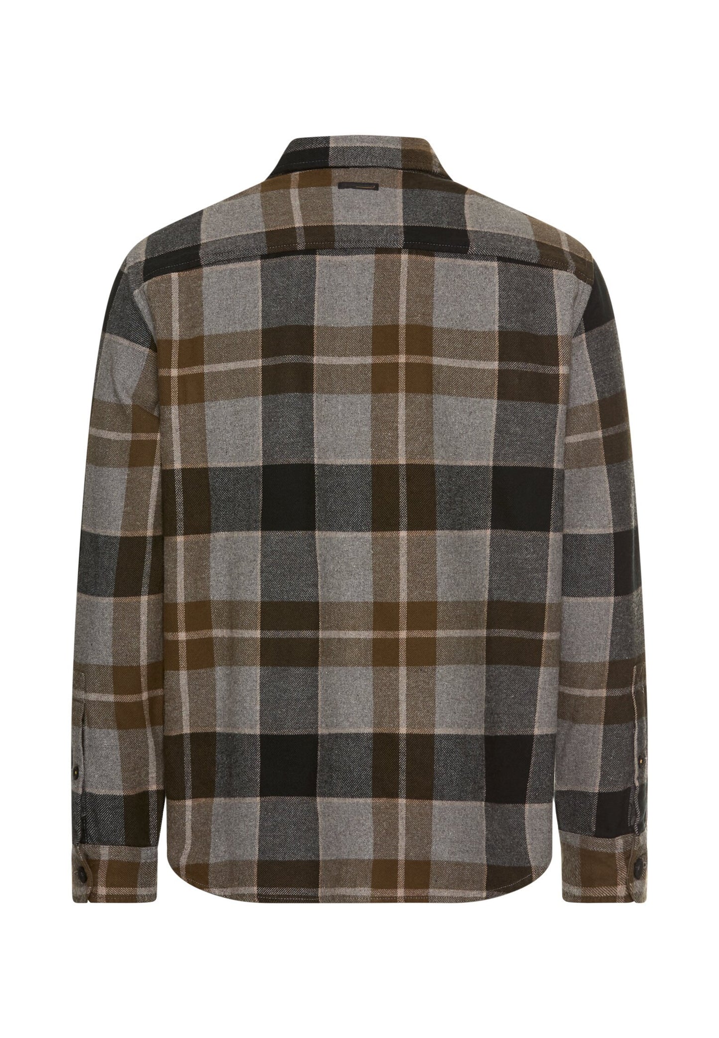 Flanellhemd mit Kontrastdetails und Brusttaschen (Asphalt)