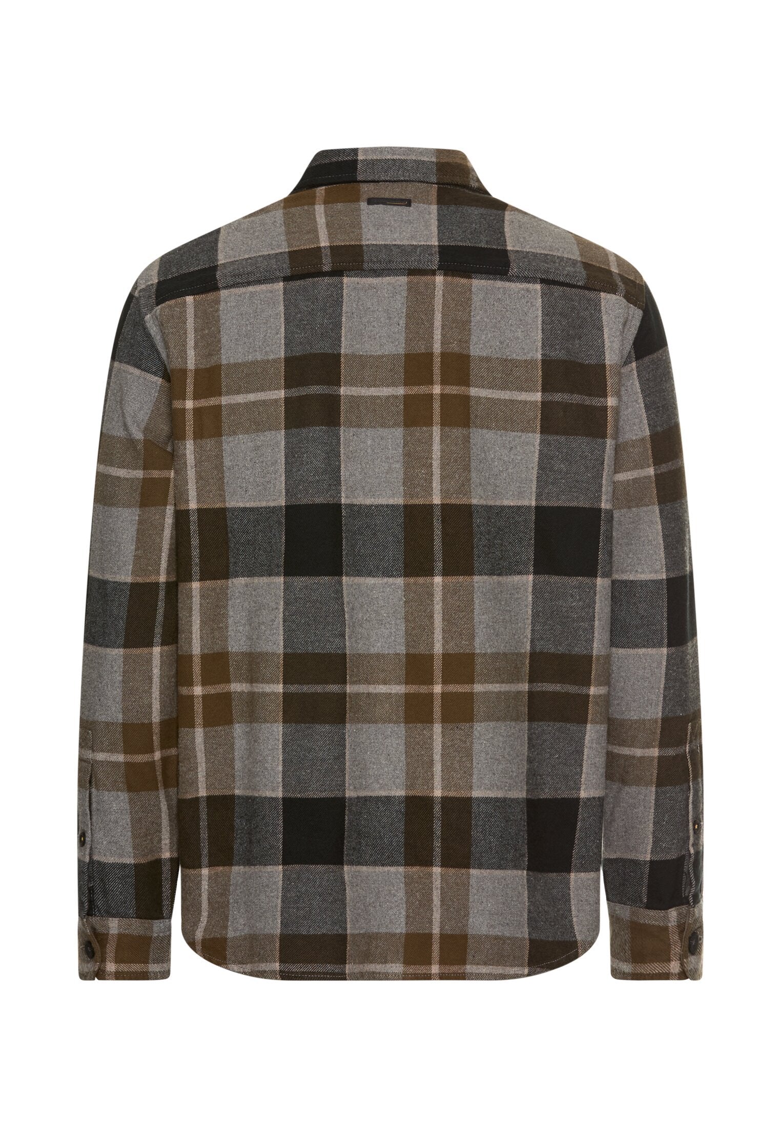 Flanellhemd mit Kontrastdetails und Brusttaschen (Asphalt)