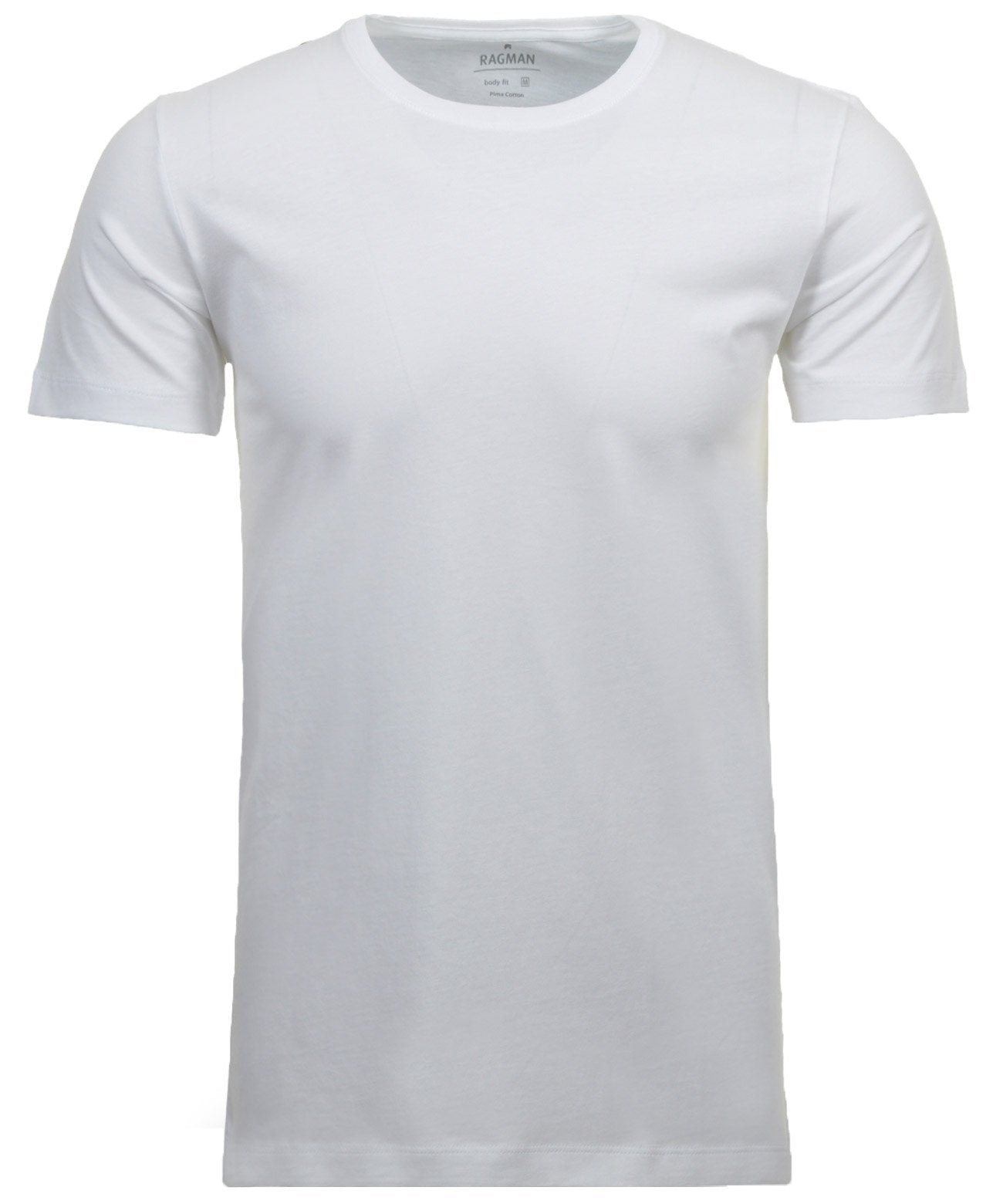 2 T-Shirt Doppelpack Bodyfit mit Rundhals (Weiss)