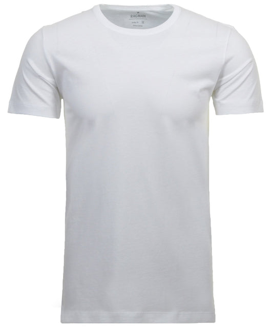 2 T-Shirt Doppelpack Bodyfit mit Rundhals (Weiss)